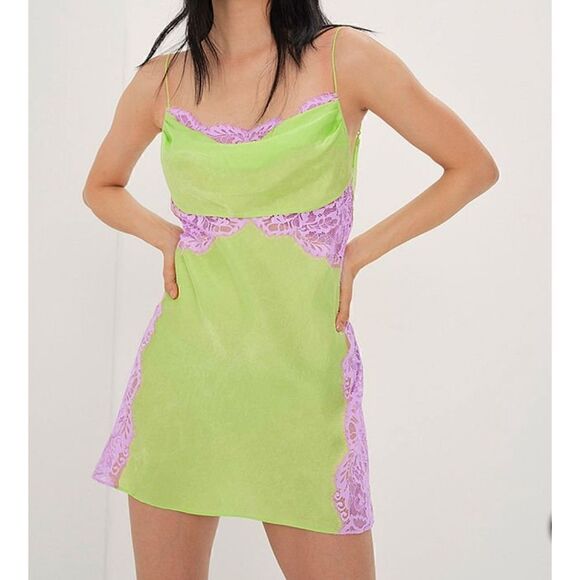 NWT For Love & Lemons Silky Slip Dress - Picture 2 of 14